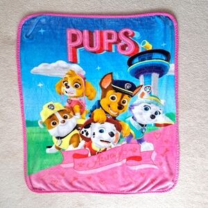 Paw Patrol Fleece Blanket Soft "Pups Away" Throw Pink Blue Multi Coloured